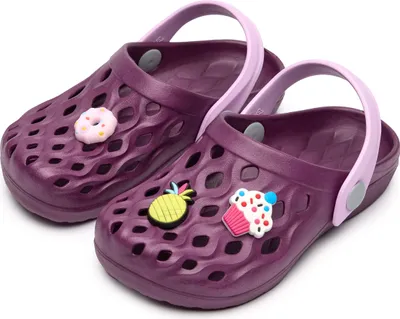 Produktbild von Ladeheid Clogs Kinder Schuhe für Mädchen und Jungen leichte Gartenclogs Gartenschuhe Kinder LA-CA-15 (Violett, 27/28 EU)
