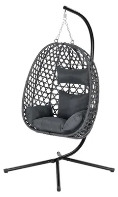 Produktbild von WOLTU Hängesessel mit Ständer Kissen Kopfstütze Schaukelstuhl Rattan-Optik