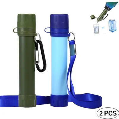 Wasserfiltersystem - Outdoor Wasserfilter | 2 STÜCKE – 0,01 μm Ultrafeinfilter entfernt 99,99% Bakterien & Schwermetalle |