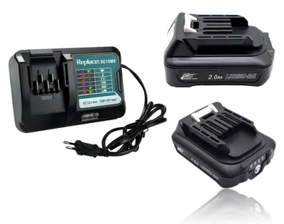 2er-Pack 12 V 2000 mAh Akku BL1021B für Elektrowerkzeuge