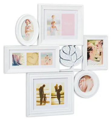 Fotocollage-Rahmen, 10 Fotos, 6 Rahmen, 70,5x70,5 cm, Weiß