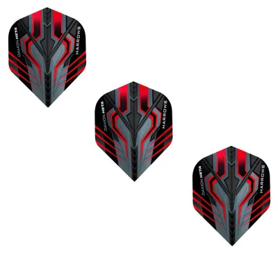 Imagen del producto de Harrows - Vuelos para dardos "Damon Heta", paquete de 3 unidades, modelo PP6368 (talla única), color rojo/