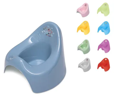 Image de Lorelli Pot en plastique inoffensif, protection contre les éclaboussures, facile à nettoyer bleu ourson