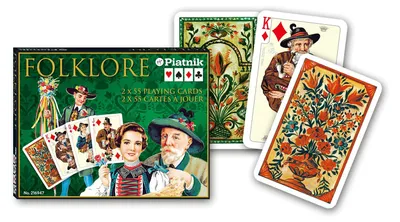 Zdjęcie produktu dla Piatnik Karty Lux Folklor - 2 Talie Kart Do Gry W Eleganckim Pudełku