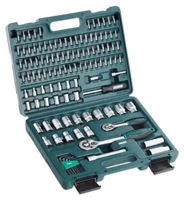 Produktbild von BRÜDER MANNESMANN Steckschlüsselsatz 1/2´ + 1/4´, 115-teilig, Grün