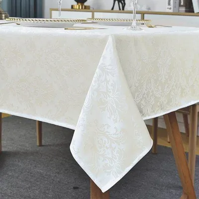 Obrázek produktu pro Azomor® Elegantní sada béžových ubrusů, voděodolná a nemačkavá, 152 x 305 cm, vhodná na oslavy i pro každodenní použití