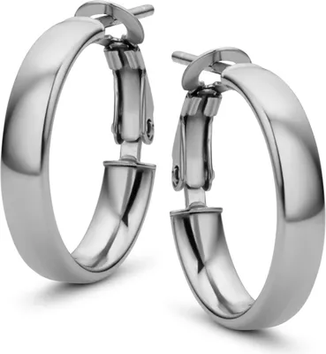 Produktbild von New Bling Goud 9NBG-0106 14KRT Witgouden Oorringen Met Scharnier - Wit Goud - 19mm - Goud