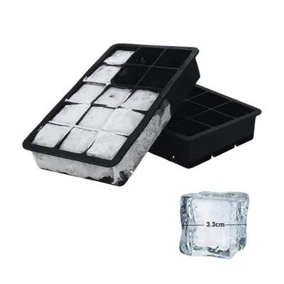 Immagine prodotto di Set di vaschette per cubetti di ghiaccio Buxibo - 3 x 5 stampi - set di 2
