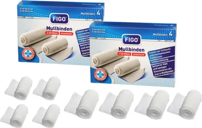 Produktbild von 8 Stück elastisch Fixierbinde Mullbinden 4er in Faltschachtel