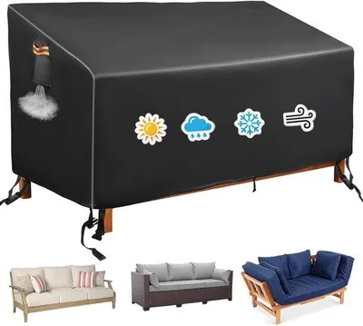 Immagine prodotto di Divano a 3 posti per zone balneari - impermeabile - nero - 200 x 96 x 89 cm