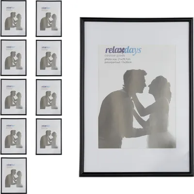 Produktbild von relaxdays 10 x Bilderrahmen A4 schwarz