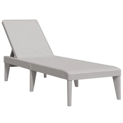 Image de vidaXL Chaise longue Gris 186x60x29 cm PP