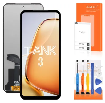 LCD-Ersatzdisplay für Unihertz Tank 3, schwarz, mit Werkzeug