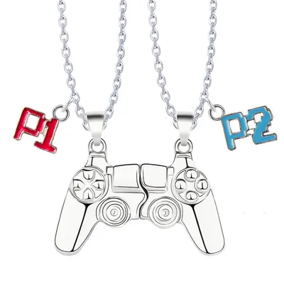 Produktbild von Bixorp Gamer Freundschaftskette für 2 - Magnetische BFF Kette - Controller Anhän