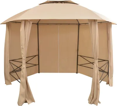 Obrázok produktu pre Záhradný altánok/stan so závesmi, šesťuholník 360x265 cm