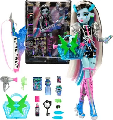 Image de MATTEL | Poupée Monster High Frankie Stein - style rock-star - avec keytar et accessoires de mode