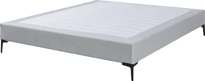 Obrázek produktu pro Manželská postel 'Lilla' Čalouněná postel se snímatelným textilním potahem 140 x 200 cm světle šedá