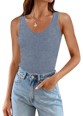 Productafbeelding van Damen tanktop met spaghettibandjes, sportief, casual, blauw, maat L