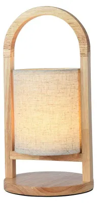 Produktbild von LED Tischleuchte, Touchdimmer, Holz, beige, Akku, H 32 cm