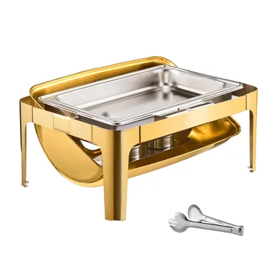 Produktbild von SucceBuy 9Qt rechteckiges Chafing Dish-Set mit Rolltop und Edelstahlpfanne in voller Größe