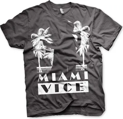 Produktbild von Miami Vice Silhuettes T-Shirt - Small - Dark-Grey