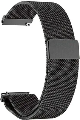 Produktbild von SYSTEM-S Armband 22 mm Milanaise aus Metall für Huawei Watch Smartwatch in Schwarz