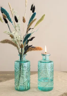 Produktbild von Glasvase 'Berlin', Höhe 21cm, Durchmesser 9cm, 1 Liter, viele Farben zur Auswahl   , Farbe:Hellblau