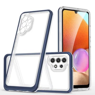 Produktbild von Klar Etui Fall Abdeckung mit Rahmen für Samsung Galaxy A72 Blau