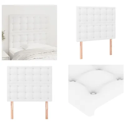 Produktbild von vidaXL Kopfteile 2 Stk. Weiß 80x5x78/88 cm Kunstleder - Kopfteil - Kopfteile - Bett-Kopfteil - Bettkopfteil