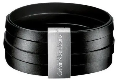 Produktbild von Calvin Klein Armband Leder Silber Schwarz KJ61AB01030M