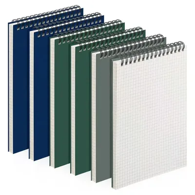 Produktbild von 5er-Pack Notizbücher, Stenoblöcke, linierter Notizblock mit Stifthalter,farbige Registerreiter,12 x 16 cm, Einband aus Kraftpapier