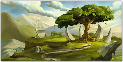 Produktbild von Coloray - Bild aus Glas - 120x60 cm - wohnzimmer glasblock mit bild wanddekoration gehärtetes Glas Dekoration Küche - Fantasie Baum Steine