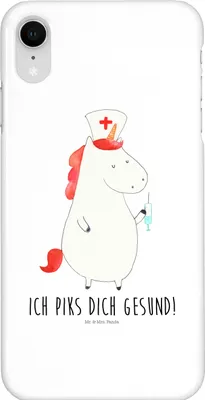 Produktbild von Mr. & Mrs. Panda Iphone XR Handyhülle Einhorn Krankenschwester - Weiß - Geschenk, Ärztin, Krankenhaus, Premium Kunststoff, Krankenpfleger, Krankenpflegerin, Unicorn
