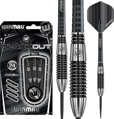 Zdjęcie produktu dla Winmau 1043-26, Zestaw akcesoriów do darta, Czarny, Tungsten (wolfram), Dorosły, Blackout, 432 mm