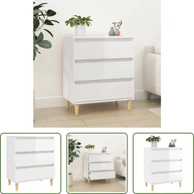 Produktbild von The Living Store Sideboard Hochglanz-Weiß 60x35x70 cm Holzwerkstoff