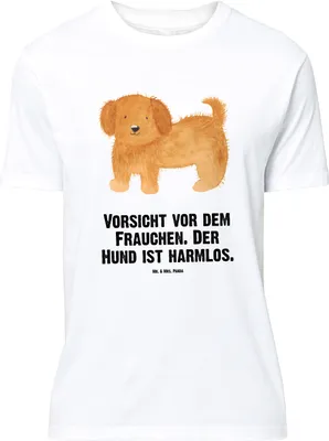 Produktbild von Mr. & Mrs. Panda Größe M T-Shirt Hund Flauschig - Weiß - Geschenk, Tshirt, Herren, Sprüche, Hundeliebe, Hundespruch, Hunde, mit Spruch, Shirt