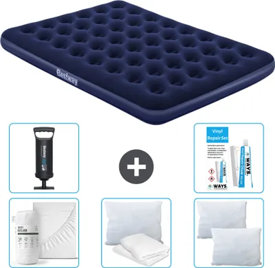 Productafbeelding van Bestway opblaasbare luchtbed – voor 2 personen – 152 x 203 x 22 cm – blauw – inclusief accessoires