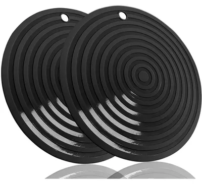 Productafbeelding van Siliconen panonderzetters, hittebestendig, 23 x 30,5 cm, antislip, 2 stuks, zwart
