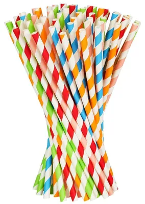 Immagine prodotto di Cannucce biodegradabili in carta, 250 pezzi, 5 colori, 19,7 cm