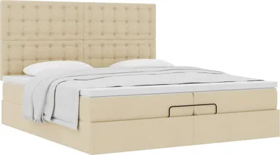 Productafbeelding van Maison Exclusive - Ottoman bedframe met matras, crème kleur, 200x200 cm, textiel