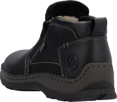 Immagine prodotto di Stivaletto Rieker da uomo in pelle per piedi forti e zip 05357, misura:45 EU, colore:Nero