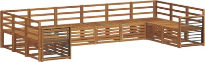 Produktbild von vidaXL Outdoor-Sofagarnitur 10 stk. Natur