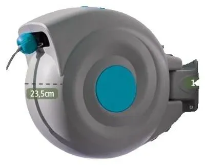 Produktbild von Garten-Schlauchaufroller, automatische Rückführung, 9-Muster Sprühdüse, 30m-Blau - Kunststoff