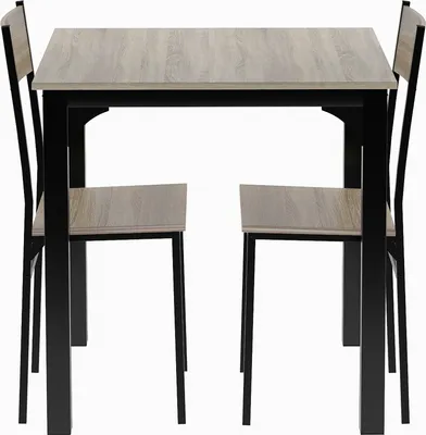 Produktbild von Sweiko Sitzgruppe, Esszimmergruppe Esstisch mit 2 Stühlen, für Balkon & Esszimmer & Wohnzimmer,natürliche Farbe