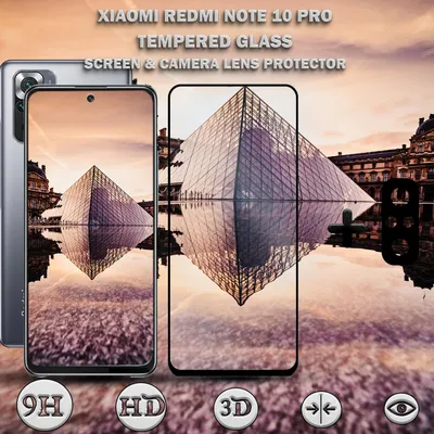 Produktbild von 1-Pack Xiaomi Redmi Note 10 Pro Displayschutzfolie & 1-Pack Kameraschutz - Gehärtetes Glas 9H - Super Qualität 3D