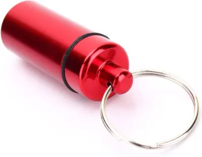 Zdjęcie produktu dla Go Go Gadget – apteczka – etui na tabletki – brelok do kluczy – aluminium – czerwony