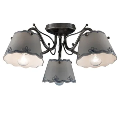 Zdjęcie produktu dla Klasyczna lampa sufitowa Ravenna metalowa czarna ceramiczna biała srebrna 3 światła E14