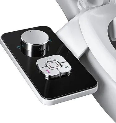 Produktbild von Bidet-Aufsatz, nicht elektrischer Bidet-Toilettenaufsatz mit einziehbaren selbstreinigenden Doppeldüsen, Reinigung vorne und hinten, Verstellbar