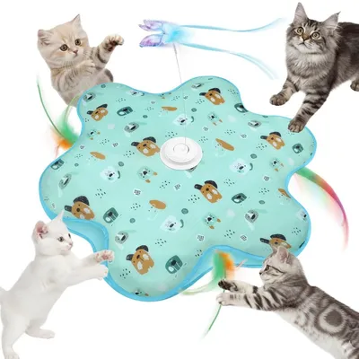 Produktbild von Katzenspielzeug Interaktiv Katzenangel Federspielzeug - Drei Modi - USB aufladbar - 1200 mAh - Für Hauskatzen