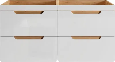 Produktbild von Hängender Waschtischunterschrank in Natur und Weiß – 120 cm – ARUBA
